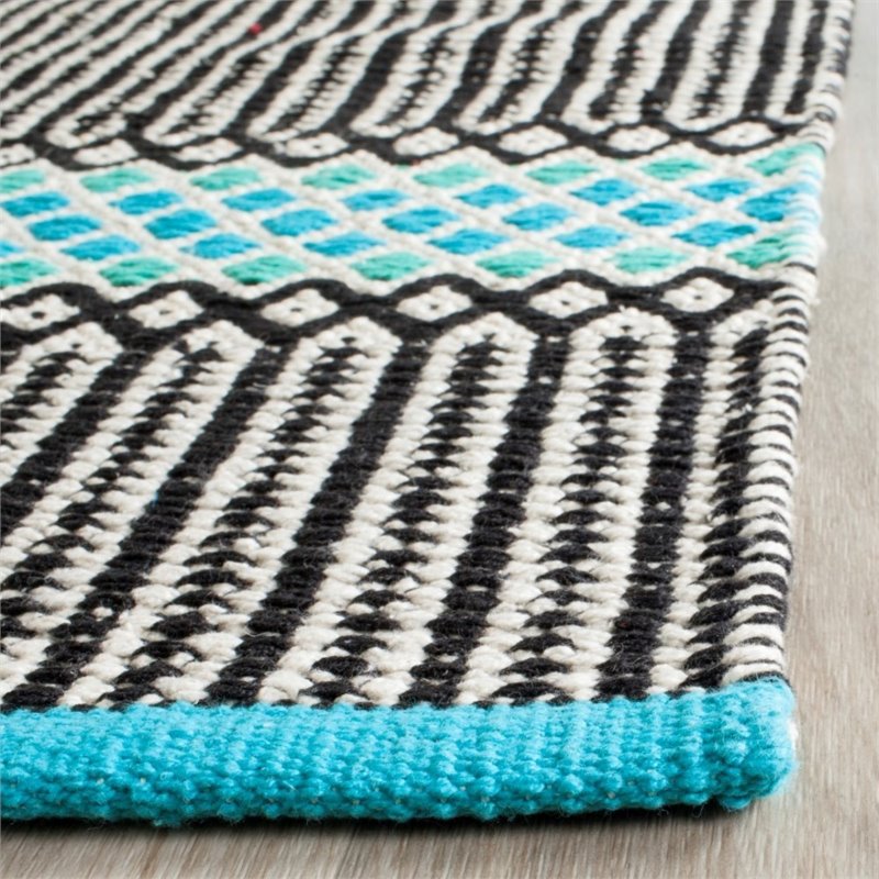 Safavieh Montauk 4' X 6' Hand Woven Cotton Pile Rug in Turquoise