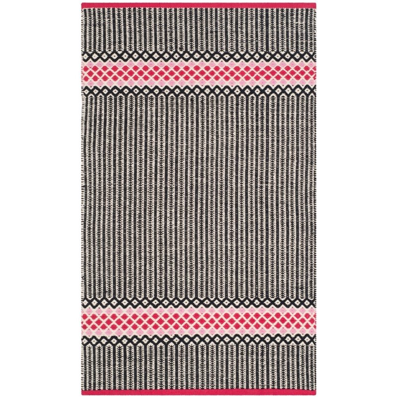 Safavieh Montauk 4' X 6' Hand Woven Cotton Pile Rug in Light Pink