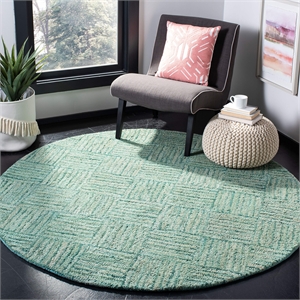 Safavieh Nantucket 8' Round Hand Tufted Cotton Pile Rug in Green