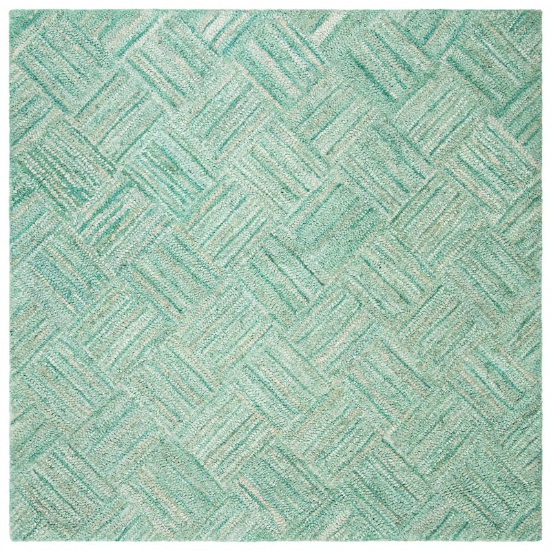 Safavieh Nantucket 8' Square Hand Tufted Cotton Pile Rug in Green