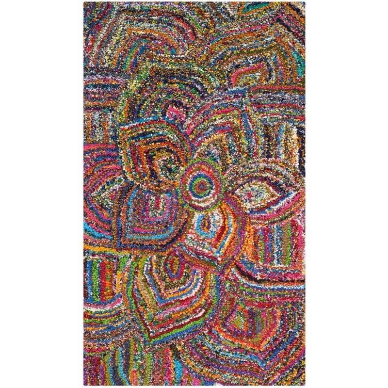 Safavieh Nantucket 4' Square Hand Tufted Cotton Pile Rug