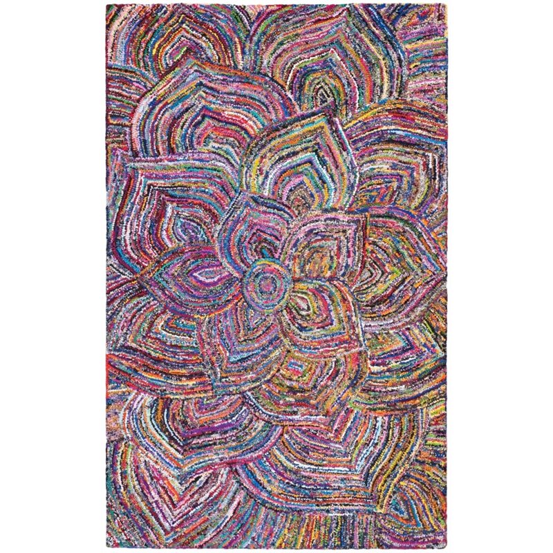 Safavieh Nantucket 4' Square Hand Tufted Cotton Pile Rug