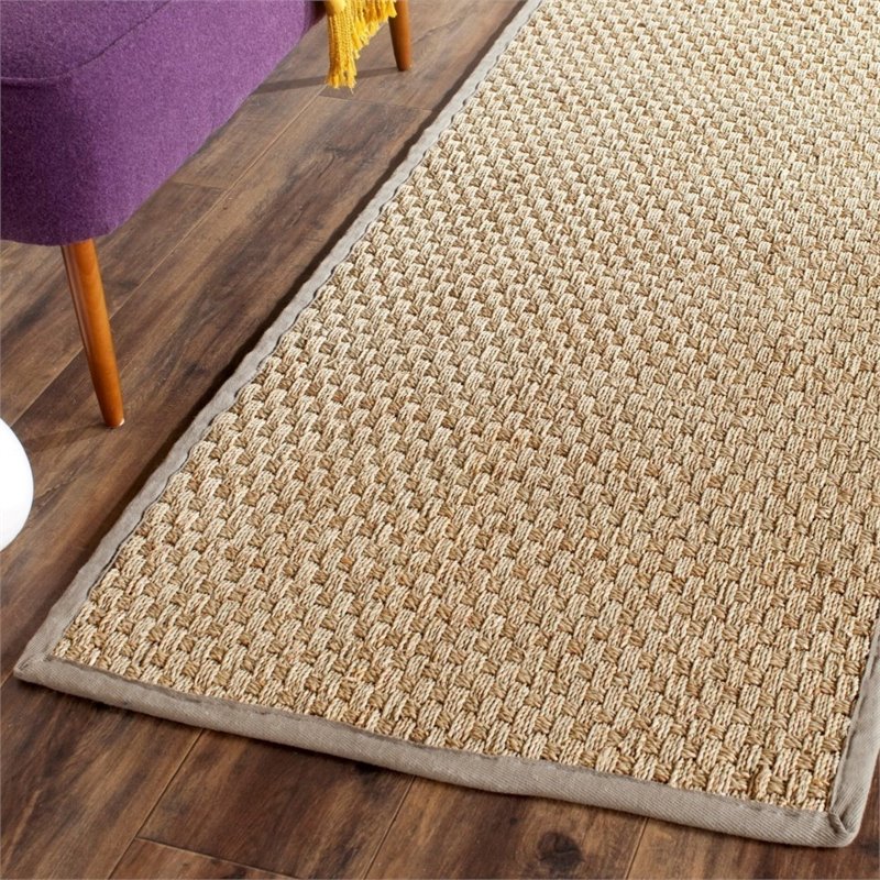 Safavieh Natural Fiber 10' X 10' Round Rug In NATURAL GRAY