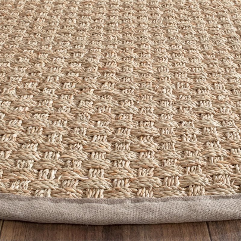Safavieh Natural Fiber 10' X 10' Round Rug In NATURAL GRAY