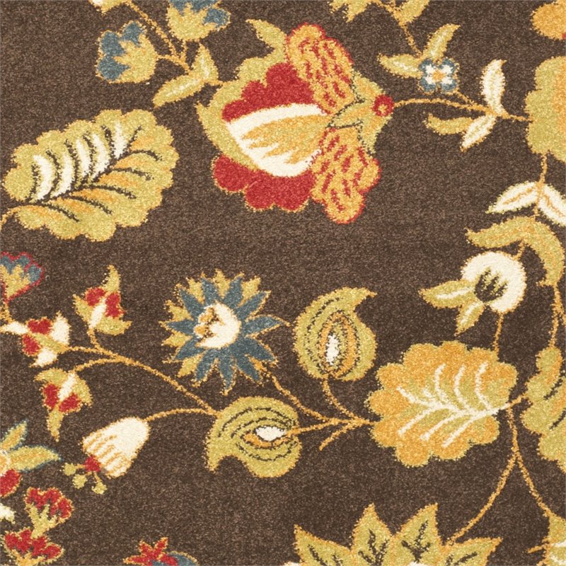 Safavieh Newbury 3' X 5' Power Loomed Rug in Brown and Green
