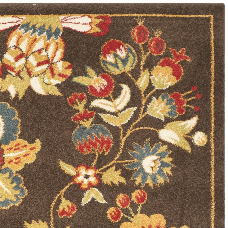 Safavieh Newbury 3' X 5' Power Loomed Rug in Brown and Green