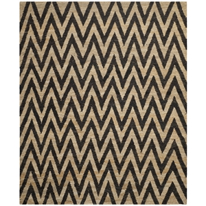 Safavieh Organica 6' X 9' Hand Knotted Jute Rug in Black and Natural