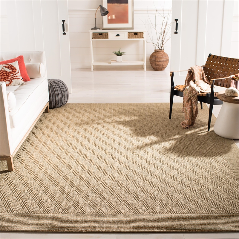 Safavieh Palm Beach 8' X 11' Power Loomed Sisal and Jute Rug in Sand
