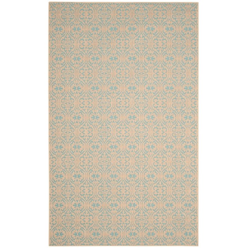 Safavieh Palm Beach 3' X 5' Hand Woven Rug in Natural and Turquoise