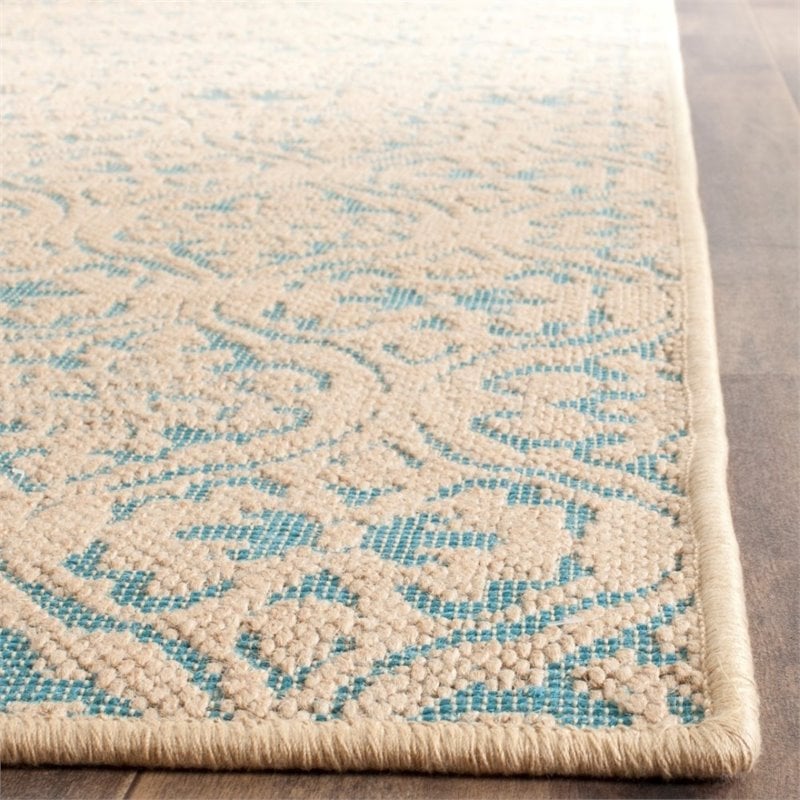 Safavieh Palm Beach 3' X 5' Hand Woven Rug in Natural and Turquoise