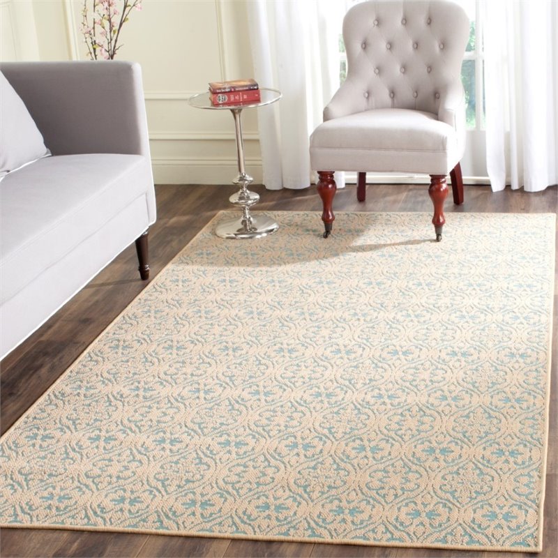 Safavieh Palm Beach 3' X 5' Hand Woven Rug in Natural and Turquoise
