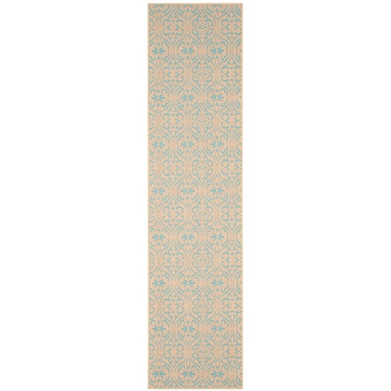 Safavieh Palm Beach 4' X 6' Hand Woven Rug in Natural and Turquoise