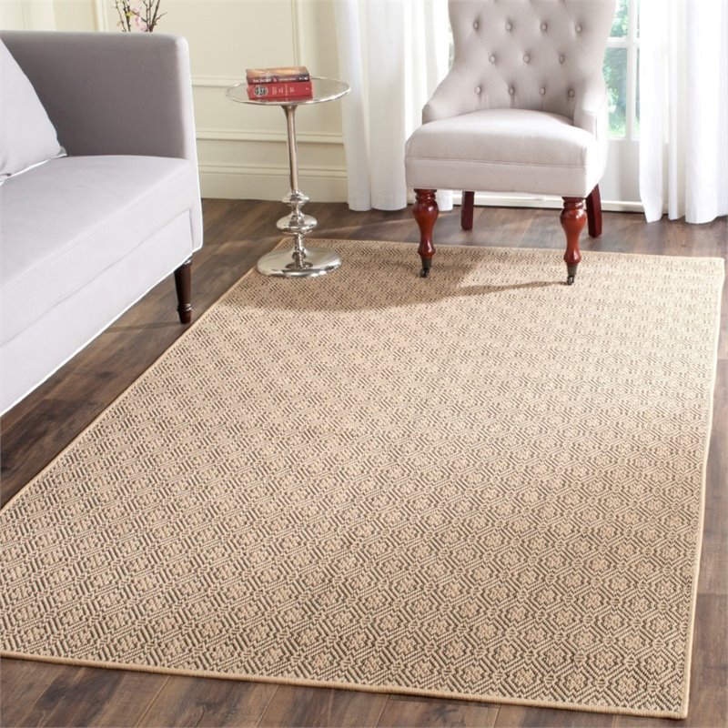 Safavieh Palm Beach 9' X 12' Hand Woven Rug in Natural and Black