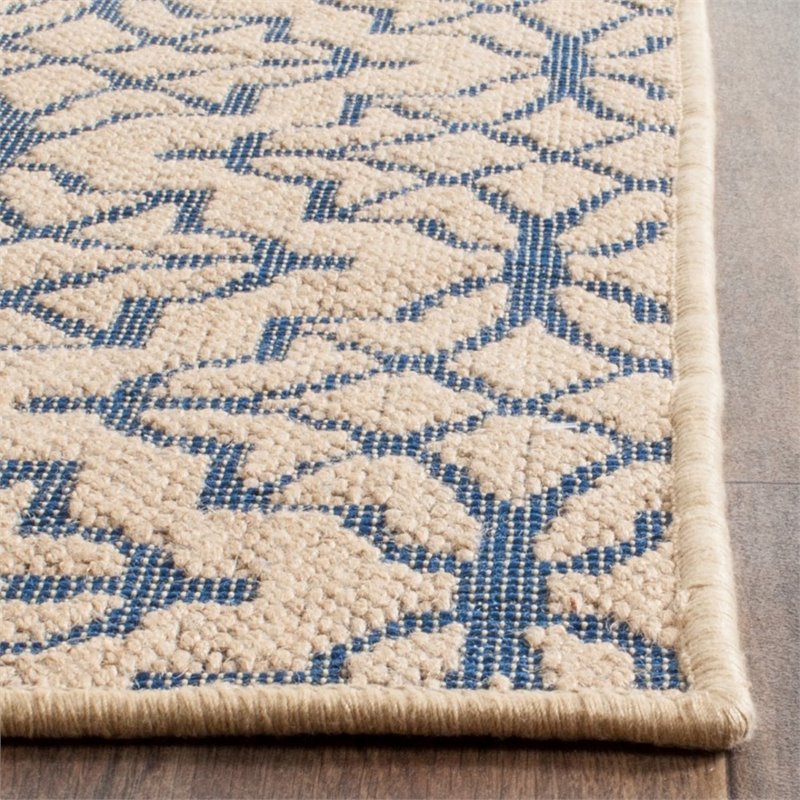 Safavieh Palm Beach 2' X 8' Hand Woven Rug in Natural and Black