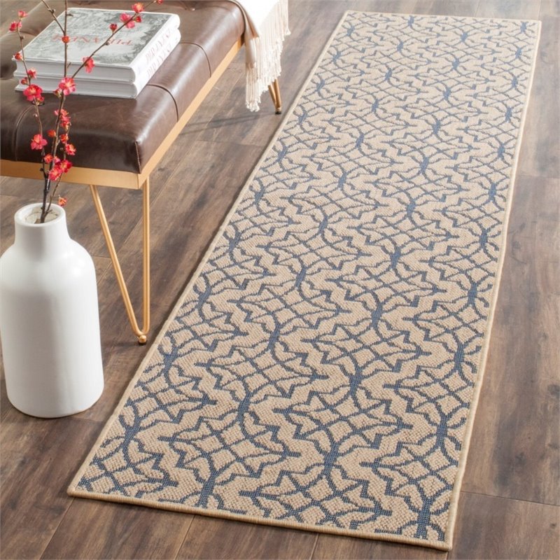 Safavieh Palm Beach 8' X 11' Hand Woven Rug in Natural and Black