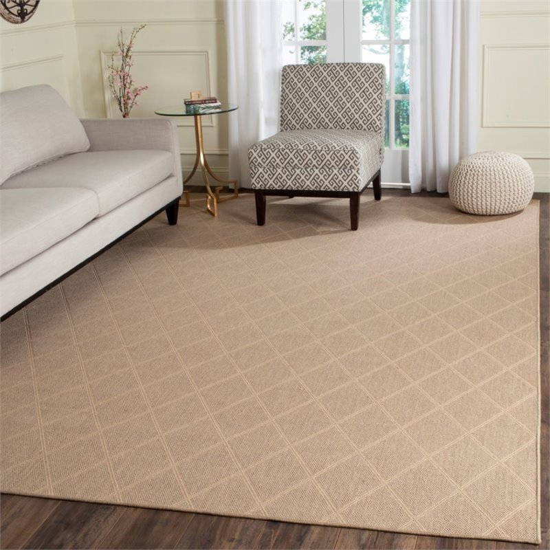 Safavieh Palm Beach 3' X 5' Hand Woven Jute and Ppmf Rug in Seagrass
