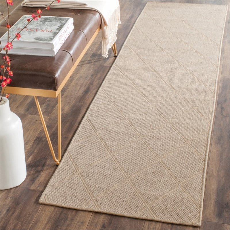 Safavieh Palm Beach 4' X 6' Hand Woven Jute and Ppmf Rug in Seagrass