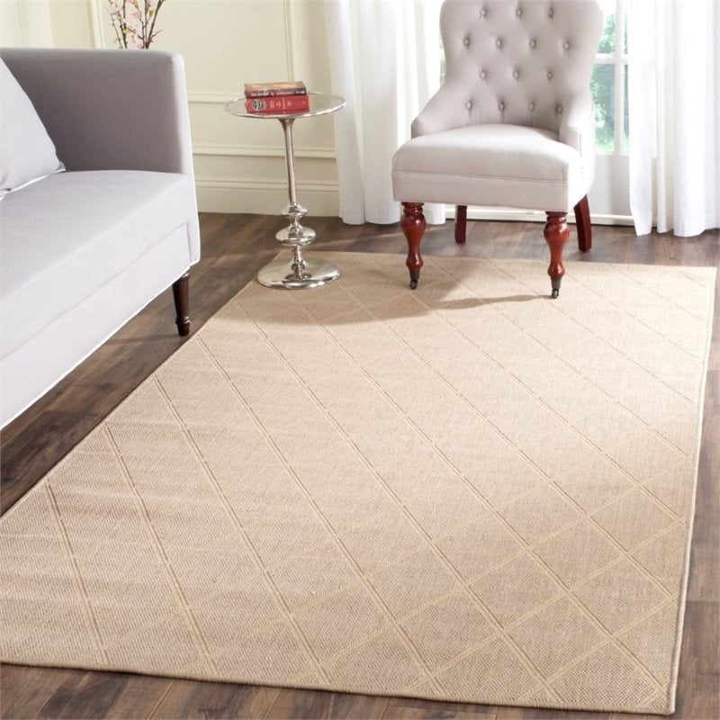 Safavieh Palm Beach 5' X 8' Hand Woven Jute and Ppmf Rug in Seagrass