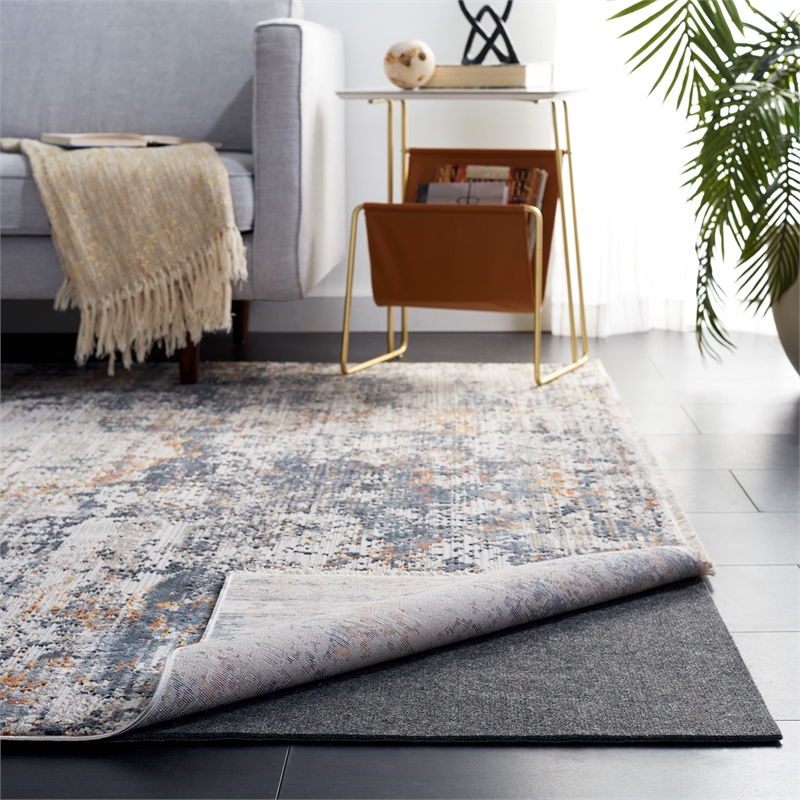 Safavieh Padding 6' Square Power Loomed Machine Made Rug in Gray