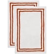 Safavieh Plush Master Bath 2' X 3' Hand Tufted Cotton Rug in Rust (Set of 2)