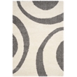 Safavieh Portofino Shag 4' X 6' Power Loomed Rug in Ivory and Gray