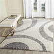 Safavieh Portofino Shag 4' X 6' Power Loomed Rug in Ivory and Gray