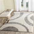 Safavieh Portofino Shag 8' X 10' Power Loomed Rug in Ivory and Gray