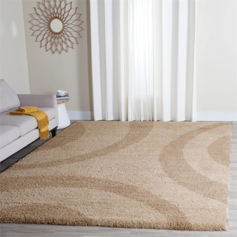 Safavieh Portofino Shag 8' X 10' Power Loomed Rug in Gray and Black