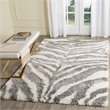 Safavieh Portofino Shag 4' X 6' Power Loomed Rug in Ivory and Gray