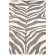 Safavieh Portofino Shag 4' X 6' Power Loomed Rug in Ivory and Gray