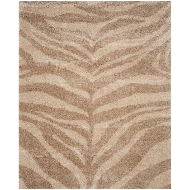 Safavieh Portofino Shag 8' X 10' Power Loomed Rug in Ivory and Gray