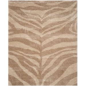 Safavieh Portofino Shag 8' X 10' Power Loomed Rug in Ivory and Gray