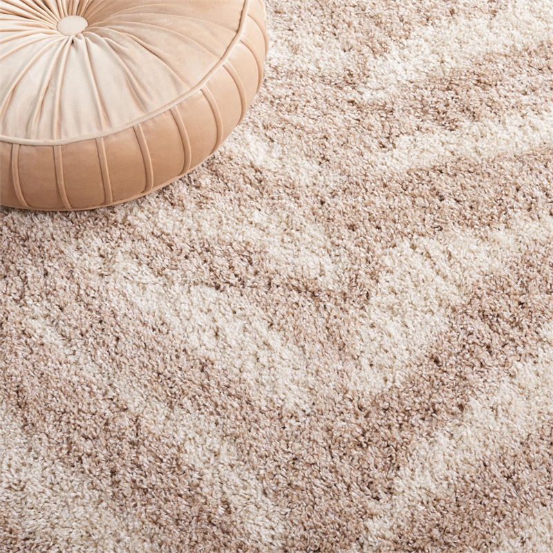 Safavieh Portofino Shag 8' X 10' Power Loomed Rug in Ivory and Gray