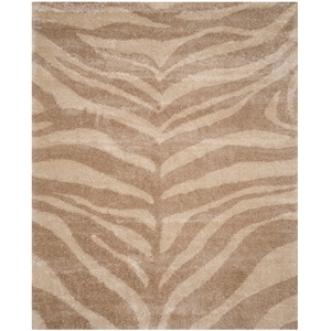 Safavieh Portofino Shag 8' X 10' Power Loomed Rug in Ivory and Beige