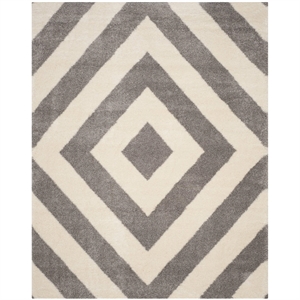 Safavieh Portofino Shag 4' X 6' Power Loomed Rug in Ivory and Gray