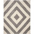 Safavieh Portofino Shag 4' X 6' Power Loomed Rug in Ivory and Gray