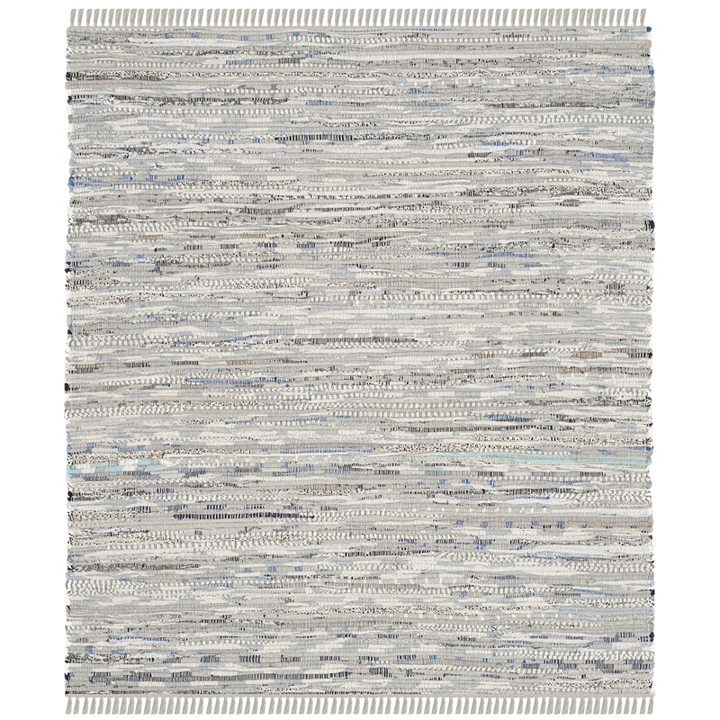 Safavieh Rag 4' Square Hand Woven Cotton Rug in Gray