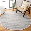 Safavieh Rag 8' Round Hand Woven Cotton Rug in Gray