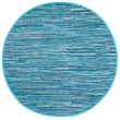 Safavieh Rag 4' Round Hand Woven Cotton Rug in Blue