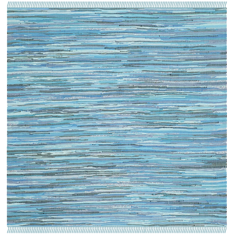 Safavieh Rag 8' Square Hand Woven Cotton Rug in Blue
