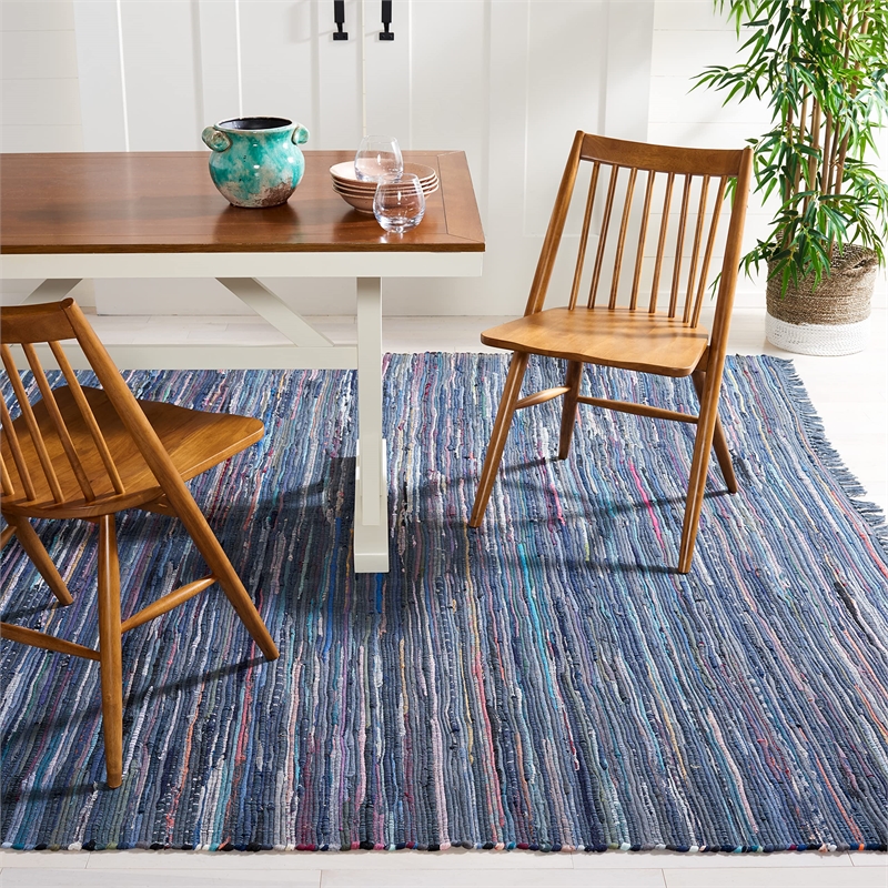 Safavieh Rag 10' X 14' Hand Woven Cotton Rug in Ink