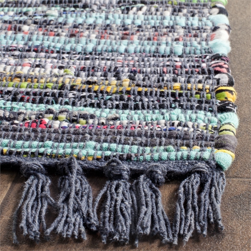 Safavieh Rag 10' X 14' Hand Woven Cotton Rug in Ink