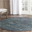 Safavieh Rag 4' Round Hand Woven Cotton Rug in Ink