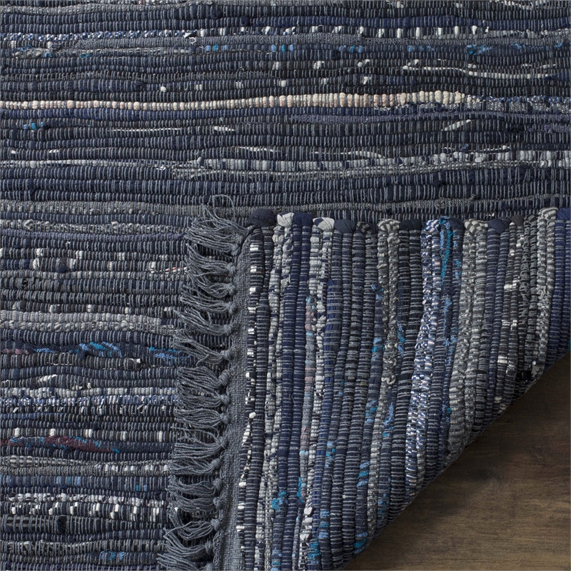 Safavieh Rag 4' Square Hand Woven Cotton Rug in Ink