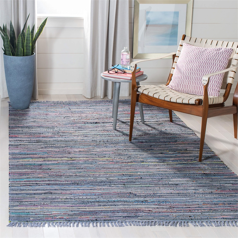Safavieh Rag 4' Square Hand Woven Cotton Rug in Purple