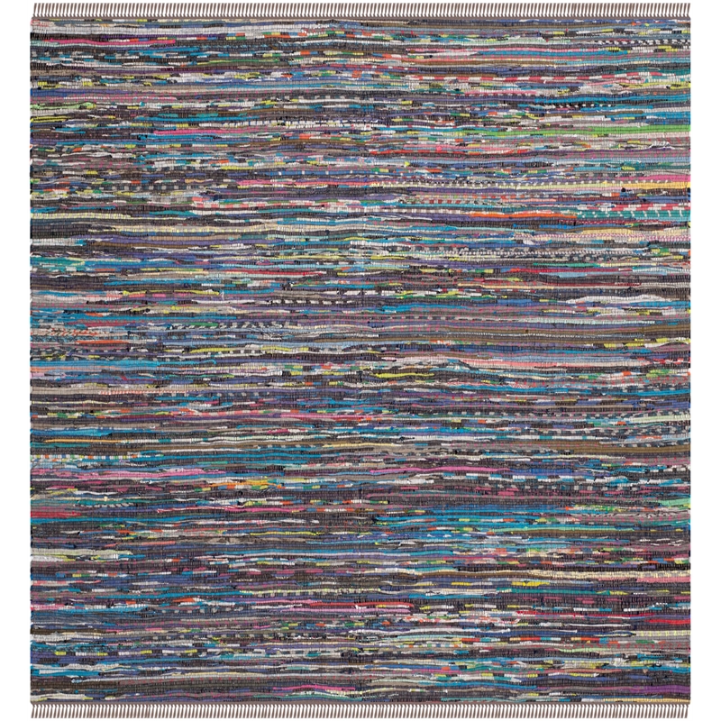 Safavieh Rag 4' Square Hand Woven Cotton Rug in Rust