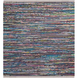 Safavieh Rag 4' Square Hand Woven Cotton Rug in Rust