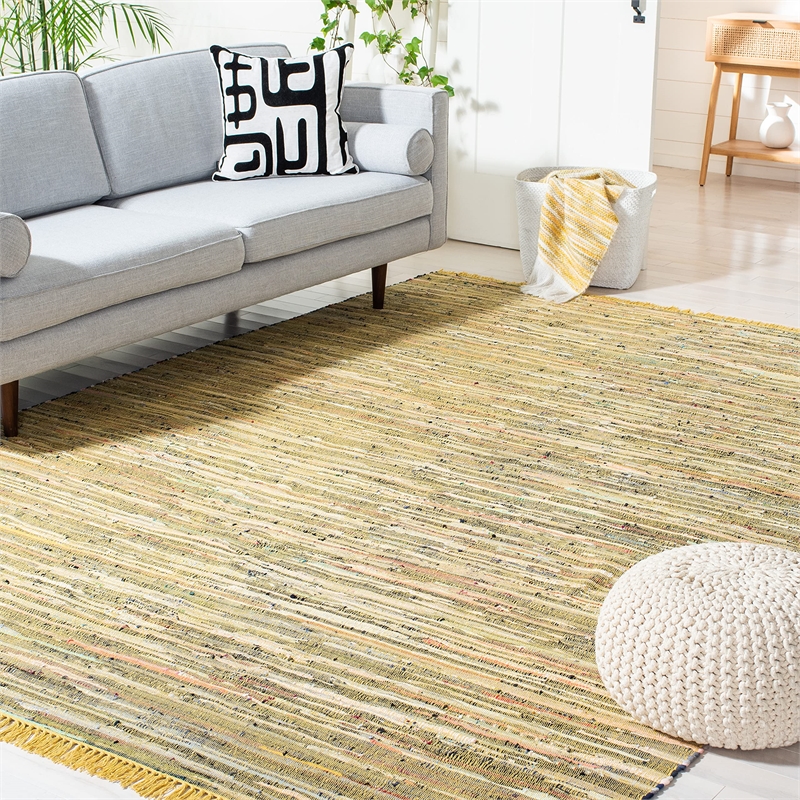 Safavieh Rag 10' X 14' Hand Woven Cotton Rug in Yellow