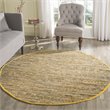 Safavieh Rag 4' Round Hand Woven Cotton Rug in Yellow