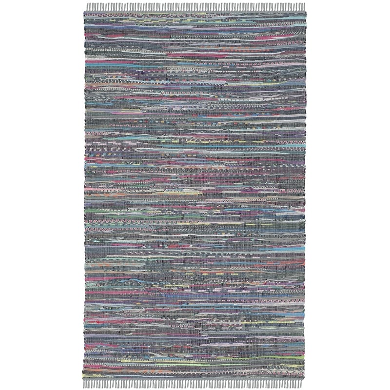 Safavieh Rag 4' X 6' Hand Woven Cotton Rug in Gray